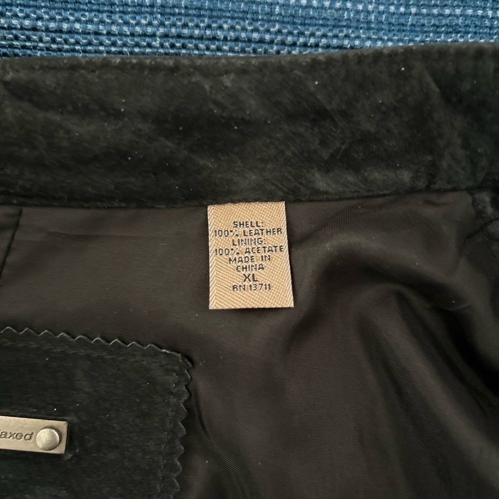 I.E.Relaxed Size XL Black Suede Leather Riding Jacket Coat - Picture 5 of 8